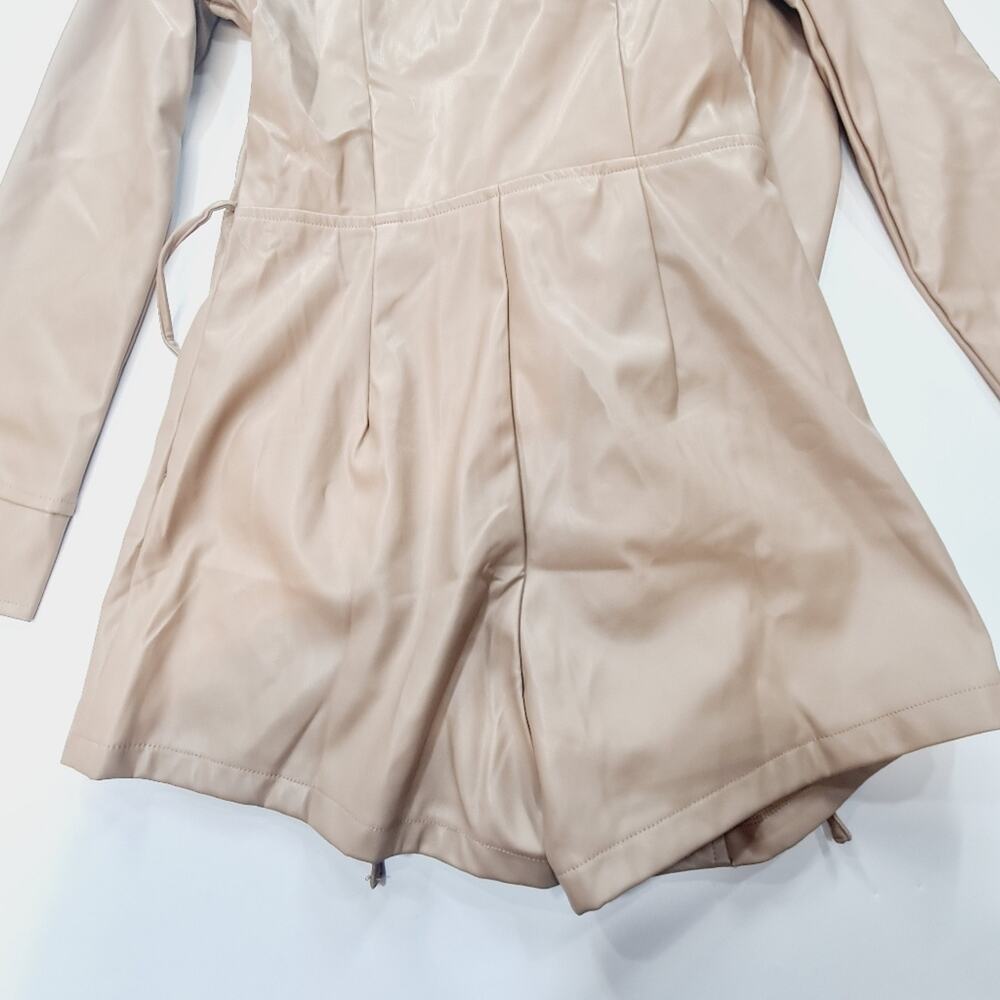 Superdown Chantel Leather Romper in Nude - Picture 10 of 16